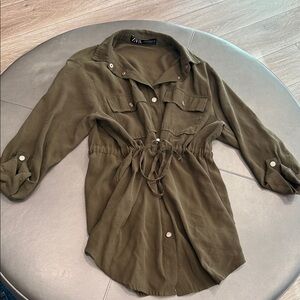 Zara Olive Green Mini Dress